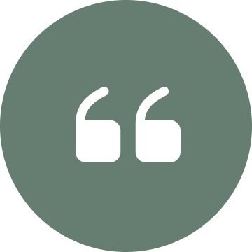 Quotation symbol in green circular background